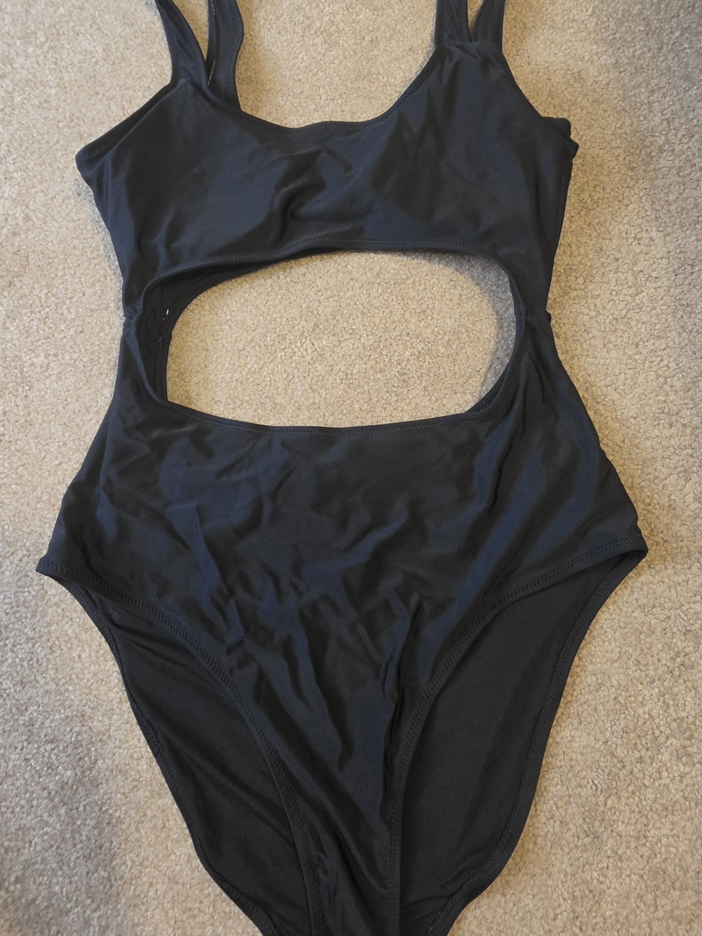aerie Black Cutout One-Piece Swimsuit